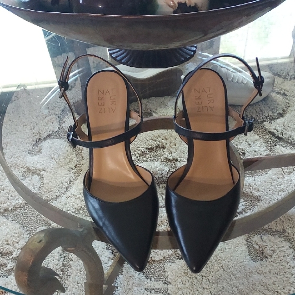 Naturalizer Black Heel Slingbacks